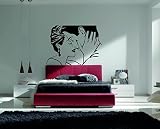 I Love You Kiss Me Couple In Loveスケッチ – バレンタインの日引用壁デカール – Cupid Love日壁デカールビニールステッカーTeens子供部屋インテリア( 4