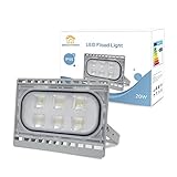BRIGHTINWD LED投光器 20W 6000K 昼白色 IP65防水 広角60度 100-120VAC 省エネ長寿命 TC-FL-20W6
