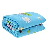 Baoblaze 全6色 赤ちゃん 防水シーツ おねしょシーツ 綿 3層 ベビー おむつ替えシート 洗える 通気　 - 青