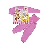 【本体綿100％】2018年 春物 アンパンマン ミニ裏毛 腹巻付き お着替え練習 長袖パジャマ Anpanman ピンク◇100cm