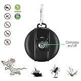 LORIA・JP 害虫駆除機 アウトドア向け 超音波式 太陽ペストリペラ害虫撃退 羅針盤付 USB充電+ソーラー充電 キャンプ/お釣り/山登りに最適