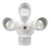 Light Blue™ LED 30W Security Light, White Finish 3-Head (200W Replacement), 5000K Daylight, 2250 Lum