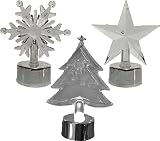 クリスマスアクリルLEDライトUp candles-スター、スノーフレーク&クリスマスツリー 4" x 3"