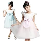 ドリーム企画 子供ドレス d-0048 ピンク ブルー 刺繍とスパンコールリボン キッズドレス (110cm 胸囲60cm 身丈21cm 総丈59cm, パステルピンク)