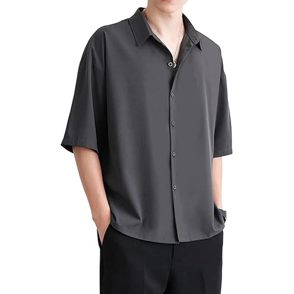 Amazon.co.jp: [FLYSHION] シャツ メンズ 半袖 長袖 ゆったり 通気性  