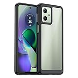 [KeeFos] ケース Motorola Moto G64 5G/Motorola Moto G64Y 5G 用 保護カバー TPU+PC素材 スマホケース 透明カバー 耐久性 耐衝撃 黄ばみ防止 持ち運びやすいケ ストラップホールあり 米軍MIL規格 指紋防止 落下防止 保護ケース モトローラg64/モトローラg64y 用 (ブラック)