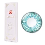 クオリテ エトワール ワンデー 【1箱10枚入】 度あり 度なし 14.5mm QUALITE 1day Etoile コスプレ カラコン カラーコンタクト 青 青緑 ブルー グリーン（トロピカルターコイズ／-4.50）