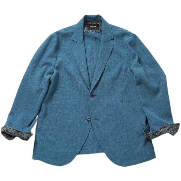 Amazon | [メンズビギ] オニワッフルスタンドカラージャケット ブルー