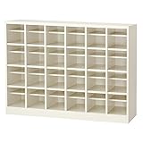 生興 オープンシューズボックス(D350) ニューグレー色 6列4段24人用(中棚付) W1490×D350×H1080 SBY-24