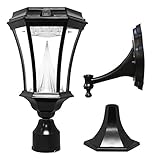 Gama Sonic Victorian Solar Outdoor LED Light Fixture, Bright-White LEDs, Pole/Post/Wall Mount Kit, B