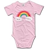 面白い 男の子と女の子 レインボー キュート 雲 ベビー服 体に合う Pink Size 24 Months