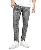 [GINGTTO] メンズ ジーンズ ストレッチ スリム スキニーパンツ メンズ デニムパンツ ライトグレー 28