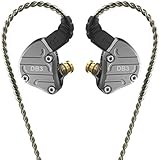 NICEHCK DB3 ダイナミックドライバー2基＋バランスドアーマチュア型ドライバー1基 カナル型イヤホン 亜鉛合金フェイスプレート 2PIN リケーブル ハイブリッド 錫メッキ銅ケーブル 耳掛け式 3.5mm L型プラグ 2DD+1BA 低音 高遮音性 HIFI (マイクなし, 黒 DB3)