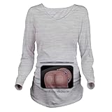 Linyuan ファッション Maternity T-Shirt Tシャツ Long Sleeve Funny Baby Butt for Pregnancy Gift T Shirt K130