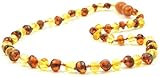 Baltic Amber Teething Necklace for Baby - 12.6 Inches (32 Cm) - Cognac / Lemon - Baltic Amber Land -