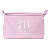 不二貿易 ファブリック インナーボックス スマイル 幅38×奥行25×高さ25cm ピンク 32823