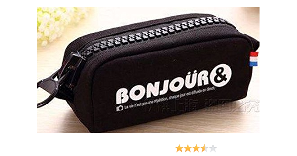 Amazon Co Jp たくさん入る筆箱ビッグジッパー搭載 大容量ペンケース いっぱい入る文房具かんたん確認デカチャック大きめ取り出し口ひらくタイプならではの使いやすい実用ポーチ筆入れ 2b 鉛筆 付き ブラック 並行輸入品 文房具 オフィス用品
