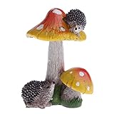 Flameer マイクロ景観装飾　キノコ　ミニチュア ドールハウス　インテリア　ガーデニング　飾り物　樹脂　全8種選択 - ヘッジホッグオレンジキノコ