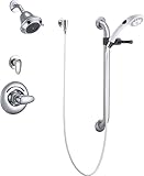 Delta Faucet T13H322 Classic Universal Dual Shower Trim, Diverter, Hand Shower and Grab Bar, Chrome 