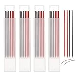 uxcell 24本 大工用鉛筆替芯 シャーペン型替芯 2.8 mm 石墨替芯 建築用 すみつけシャープペン替芯 大工 職人 木工用 深穴 マーキングペン 赤、黒