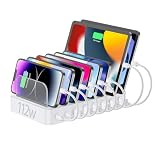Unitek 2025 USB PD充電ステーション 8ポート PD20W*2+USB A*6 卓上充電スタンド 75W 8台同時収納 1.5A/2.4A/3A スマートIC搭載 複数台対応 Android/iPhone/iPad/kindle/タブレット/PSP/ラップトップ 仕切り板 間隔調整可能 収納便利 卓上 プレゼント