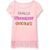 THE CHILDREN'S PLACE(ザ・チルドレンズプレイス) ショートスリーブインベリッシュグラフィックフリンジトップ トップス半袖Tシャツ 4歳【並行輸入】