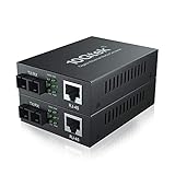 10Gtek 2台入り ギガビット 光メディアコンバーター マルチモード デュアルSCファイバー 1.25Gb/s 10/100/1000Base-Tx銅線 to ファイバー メディアコンバーター 内蔵ファイバーモジュール 伝送距離550m