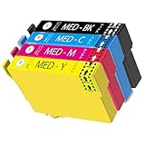 【京浜 SHOP】MED-4CL 互換インクカートリッジ インク残量表示機能付 ICチップ付け 大容量 4色セット MED-4CL-BKx1 / Cx1 / Mx1 / Yx1 計4本