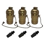 LJY UL-Listed 3-Pack E26/E27 Edison Socket Medium Screw Base Retro Pendant Lamp Holder Aluminum Zipp