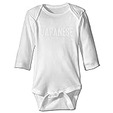 Sasa85 日本人 大和民族 英字 プリント 長袖ボディースーツ ベビー服 トップス 幼児 面白い ホワイト 24 Months