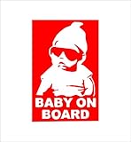 ノーブランド 赤 サングラス BABY ON BOARD シール ステッカー デカール