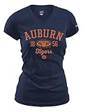 NCAA Auburn Tigers Women 's Fitted Collegiate基本的なロゴVネックTee M ホワイト