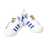 アディダス スーパースター スニーカー キッズ US4K-11.0 ホワイト×ブルー(BB2517) (並行輸入品)