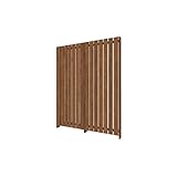 YKK ap　リレーリアフェンス4N型（たて板格子）　メーターモジュール　（本体＋柱）セット　単体用　H18F　TPS-F34N　【アルミフェンス　柵】 木目カラー　ショコラウォールナット