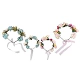 Lovoski 4個　ママ　ベビー　フラワー　ヘアバンド　花輪　造花　髪飾り　お花飾り　ヘッドドレス