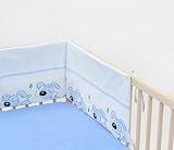 Cot bed BUMPER approx. 30x180cm, 3-sided, nursery bedding, baby, toddler (pattern: a dog with a bone
