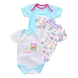 赤ちゃん服/ベビー服　3枚入り　綿　男女兼用　フクロウ、小鳥 模様　かわいい　ベビー服　おしゃれ　赤ちゃん服　女の子　４サイズ　新生児　子供服　男の子　0-12月 (9M, 写真のように　)