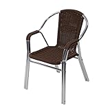 人工ラタンチェア 単品 ウォールナット 籐 肘掛けカバー付き 家具 ファニチャー インテリア おしゃれ スタッキングチェア chair 椅子 チェア 南国 アジアン バリ風 リゾート カフェ ベランダ