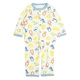 パジャマ ベビー 赤ちゃん 長袖 男の子 前開きパジャマ 腹巻付 寝巻き ルームウェア ブルー-(BL) 90cm