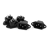 uxcell　パワーソケット　プラスチック製シルバートーン　 AC 250V 10A IEC 320 C14 　 5個入り