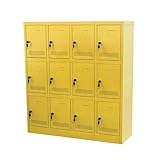 スチールシューズロッカー 12人用 鍵付き 4列3段 UVカットsy2212lk イエロー