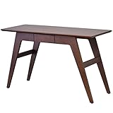 ライフスタイリングショップ モダン パソコンデスク 幅120×奥行45cm 木製 ダークブラウン LS-891BR