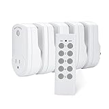 USプラグ ワイヤレス リモートコントロール ソケット ライトスイッチ 家庭用電源 リモートスイッチ ホワイト 省エネ 120V 実用的(アウトレット*5+リモート*1)