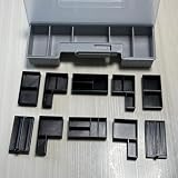 ポータブルピット用パーツ収納ユニットⅠ ピットボックス用収納 ミニ四駆パーツ収納 整理整頓 トレイ ピッタリフィット カスタムケース 収納上手 デコレーションカスタム カラフルケース (ブラック)
