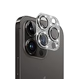 AnnTec iPhone 15 pro/iPhone 15 pro max 用 カメラフィルム レンズカバー カメラ保護 ラインストーン【アルミ合金縁取り+強化ガラス】 iPhone 15 pro/iPhone 15 pro max 対応 レンズ全体保護 露出オーバー防止 キラキラ レンズ保護フィルム 携帯電話の装飾 貼り付け簡単 高透過率 【ブラック】