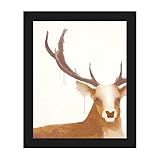 Prince of the Forest – Sienna :水彩画のBuck、オスDeer Portraitの狩猟ロッジまたはキャビン壁アートプリント 20x24 WAT0000021FRM20X2
