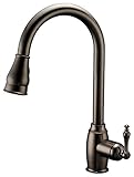 Dyconn Faucet TB001-A03ORB Ponto Pull Down Dual Spray Single Handle Kitchen Faucet, Antique Oil Rubb