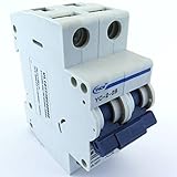 YC-2-2B YuCo Din Rail Miniature Circuit Breaker 2 Pole 2 Amp B Curve 277/480V 50/60Hz TUV UL 1077 Eu
