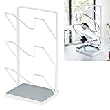 鍋蓋スタンド 鍋蓋 収納 トレー付き鍋蓋スタンド プレート Plate ホワイト 03503