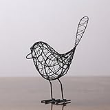 Weryn（TM）の1pcsヴィンテージシックなクラフト金属ワイヤ鳥の飾りモデルデスクトップのホームインテリア手作りクリエイティブクラフトギフト写真の小道具[黒]